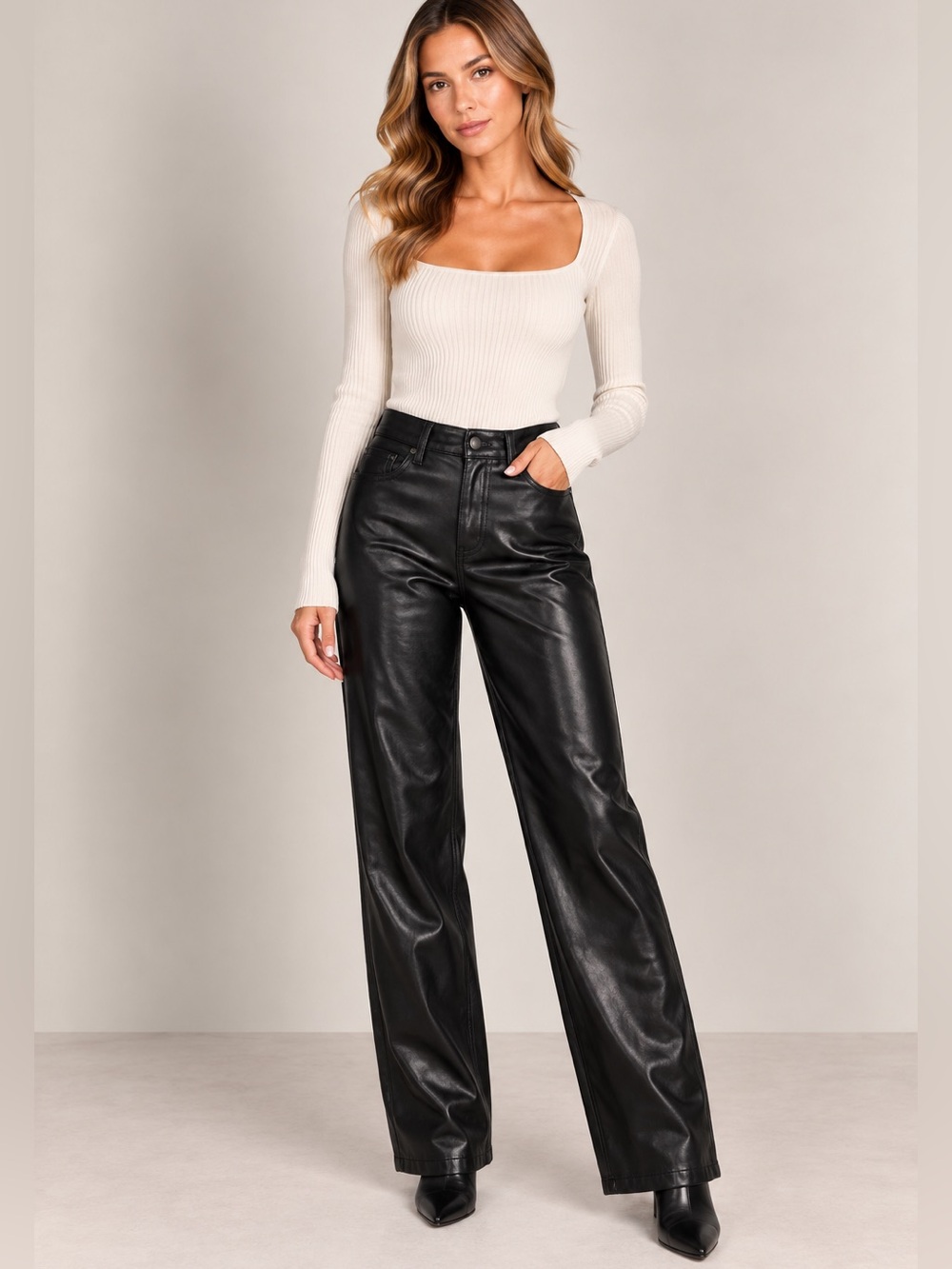 Abercrombie & Fitch Black Faux Leather Pants